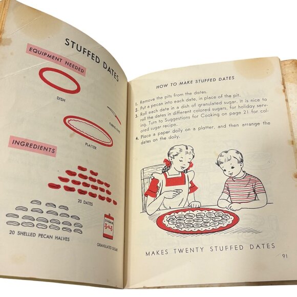 Vintage Childs First Cookbook 1950s Happy Hour Book For Boys & Girls Ages 7-12 B - Picture 9 of 12